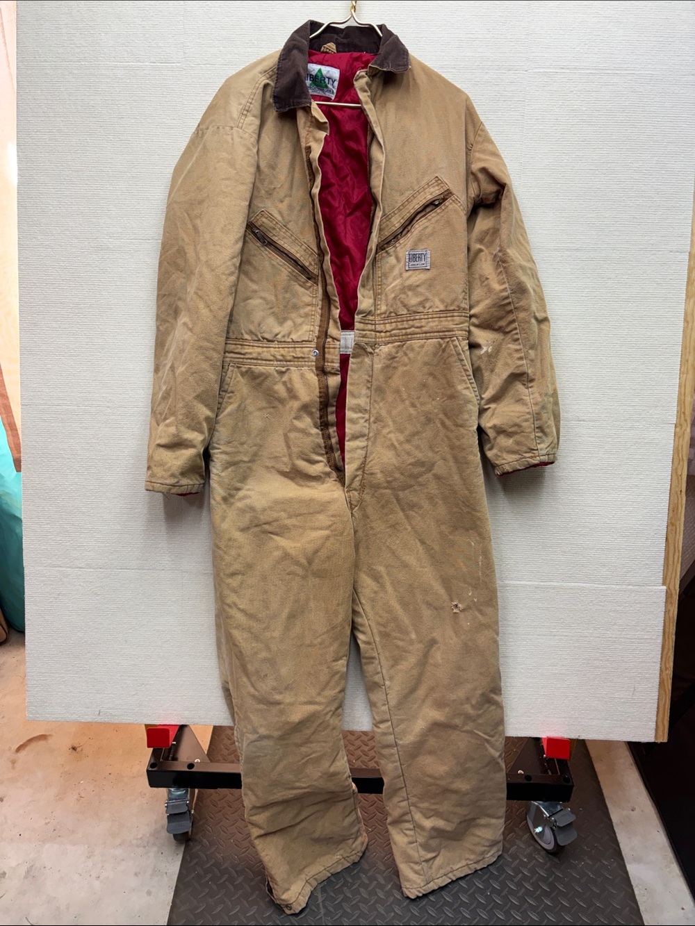 Liberty Insulated Brown Coverall with Red Lining
